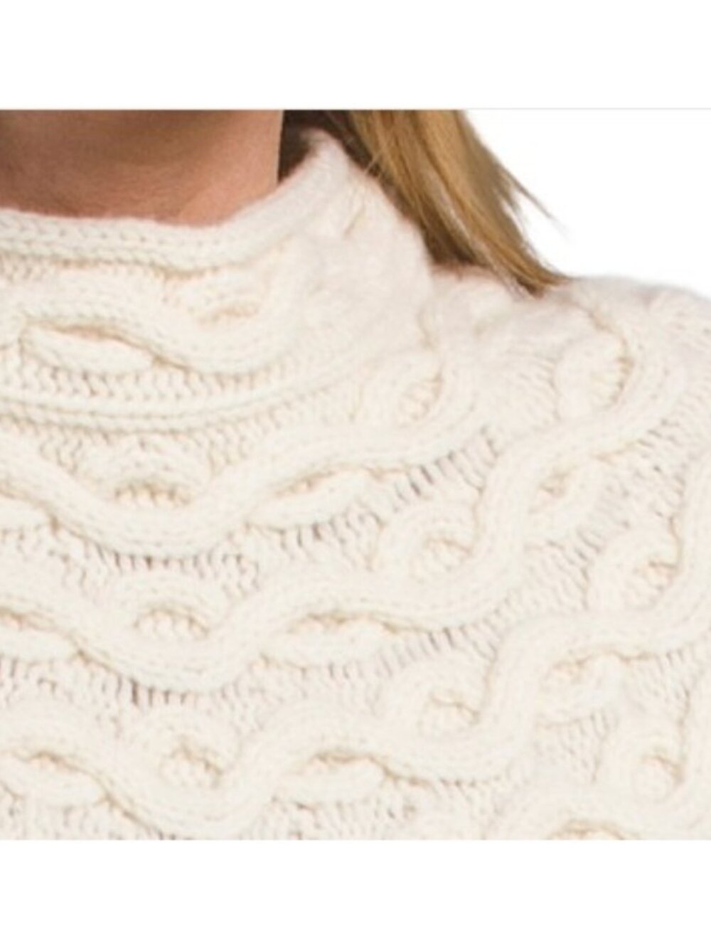 THEORY Wool And Cashmere Cable Yokefelted Pull Over Sweater - Picture 3 of 5
